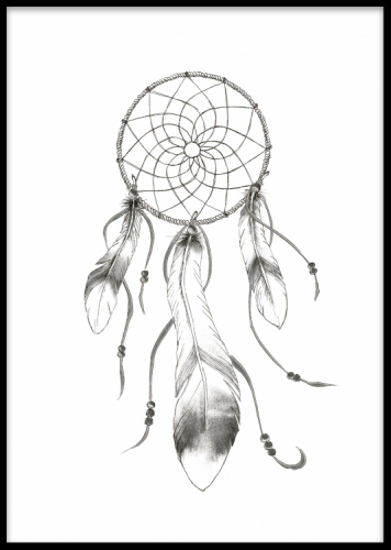 Dreamcatcher Svartvit, Plagát v skupine Plagáty / Ilustrácie v Desenio AB (7651, posters)